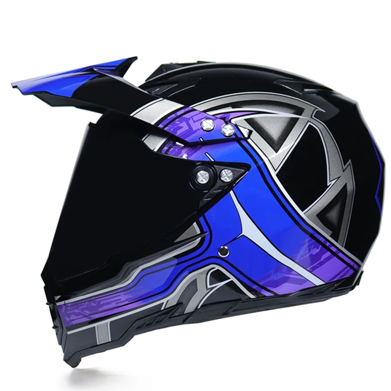 Шлем для мотокросса, брендовый шлем для мотокросса, квадроцикла, Mtb, горнолыжный шлем, мотоциклетный шлем с козырьком, ГОСТ, металлический, в черный горошек - Цвет: 11a
