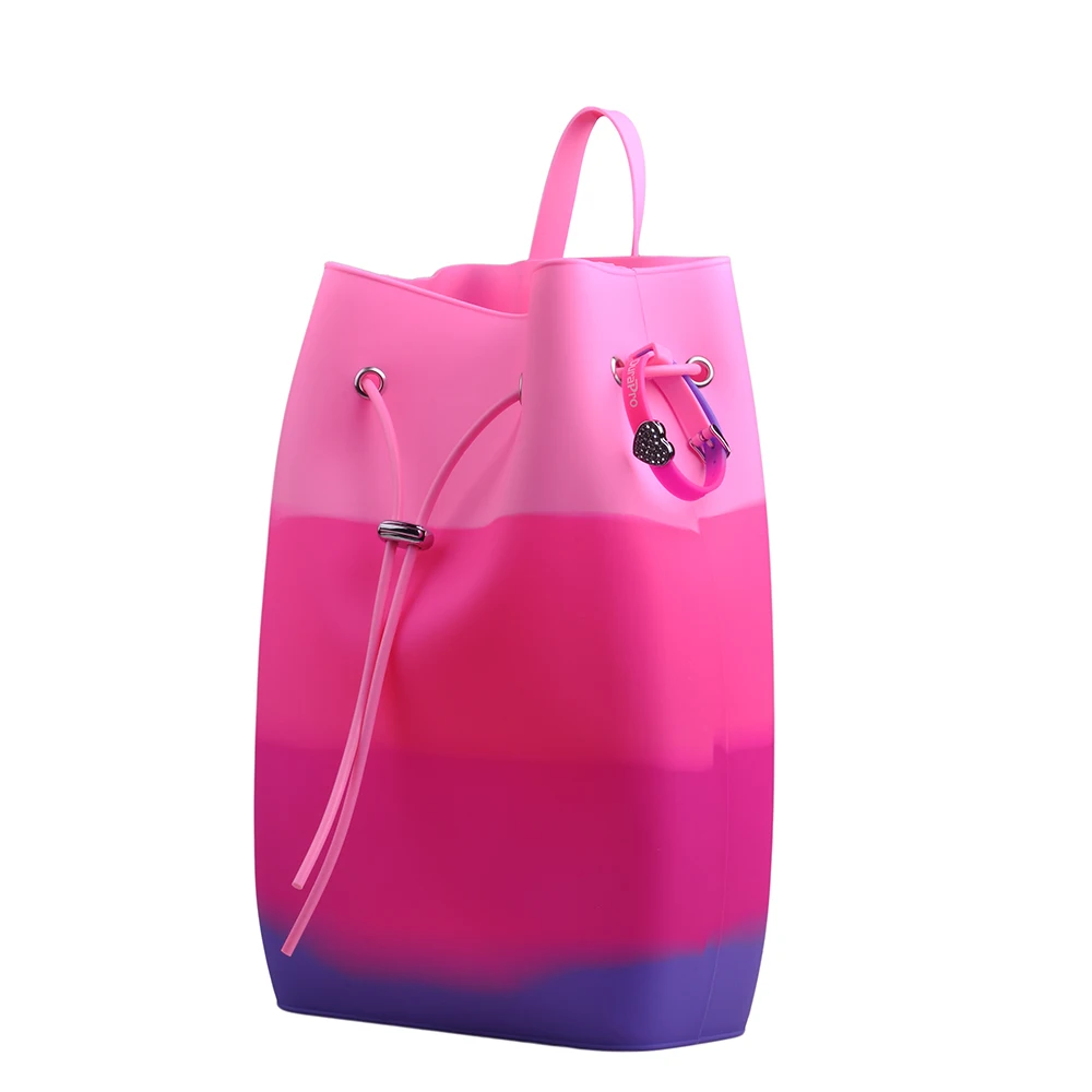 

Women Silicone Back Pack Teenage Girls Fashion Bags Sweet Candy Colors Children Backpacks Lovely for Kids Satchel Bag + Bracelet