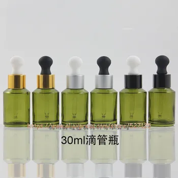 

30ml olive green(painted) glass bottle with dropper lid,dropper container,essential oil bottle,professional cosmetic container
