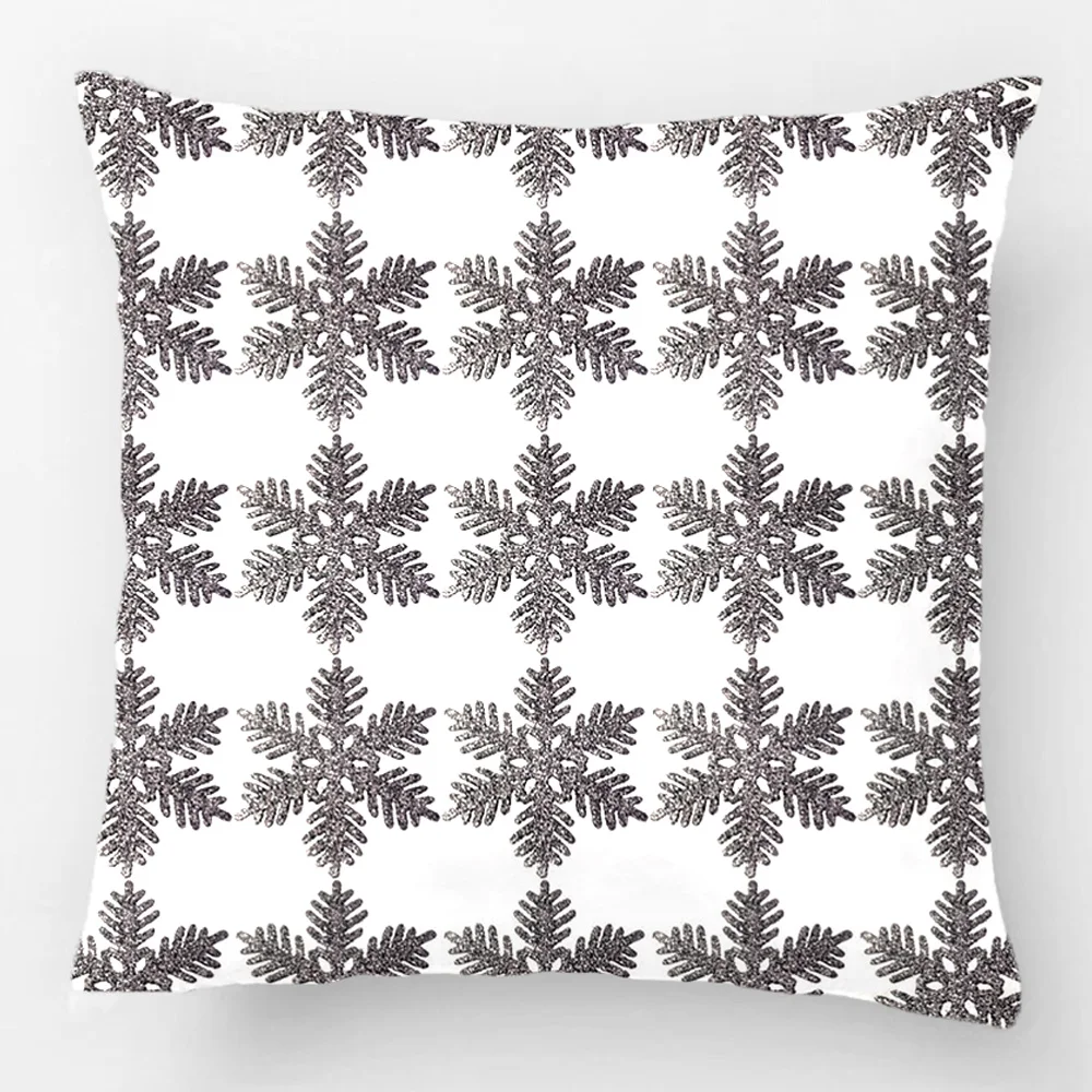 

Christmas Holiday Silver Snowflake Star Wedding Decorative Cushion Cover Pillow Case Customize Gift For Car Sofa Seat Pillowcase