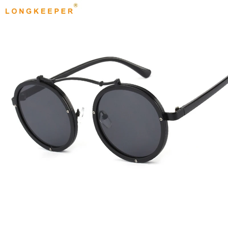

Vintage Round Metal Steampunk Sunglass Women Brand Designer Metal Steam Punk Sun Glasses Driving Men Gafas De Sol LongKeeper