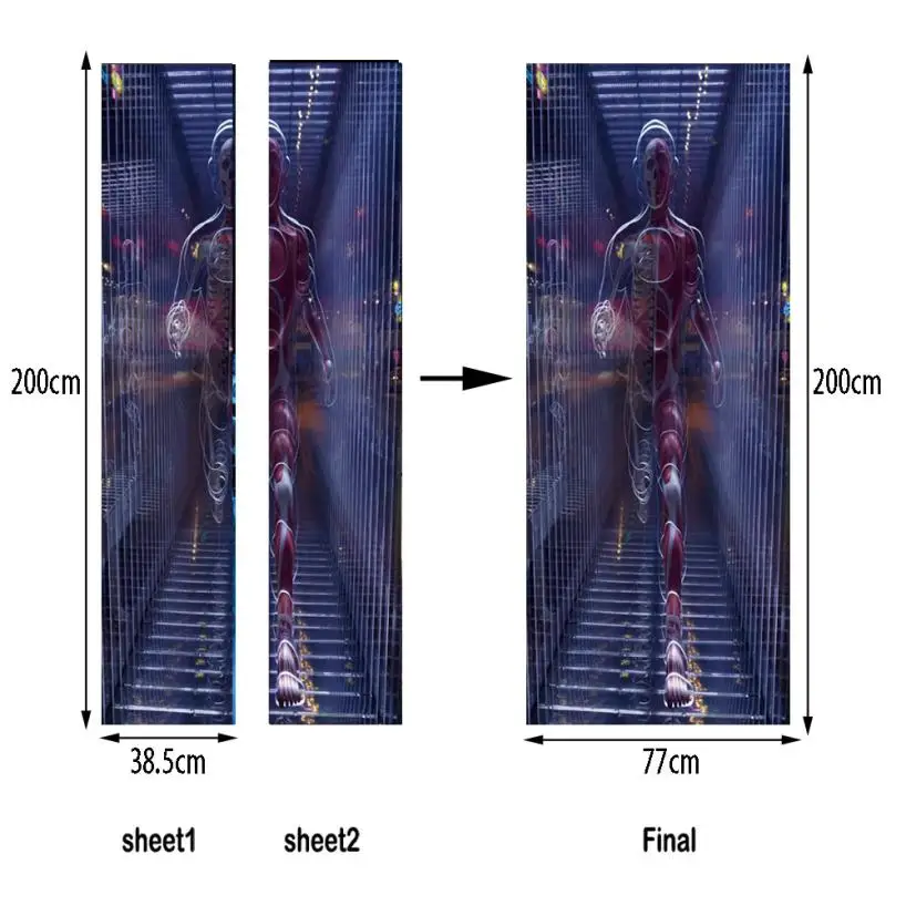 3D двери Стикеры деколь, художественный Декор Виниловый Съемный Плакат плакат со сценами оконные и дверные профили A4