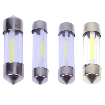 

10pcs/pack White Color LED Car Interior Reading Lights COB LED Car Interior Glass Lens Festoon Dome Reading Lamp 31/36/39/41mm