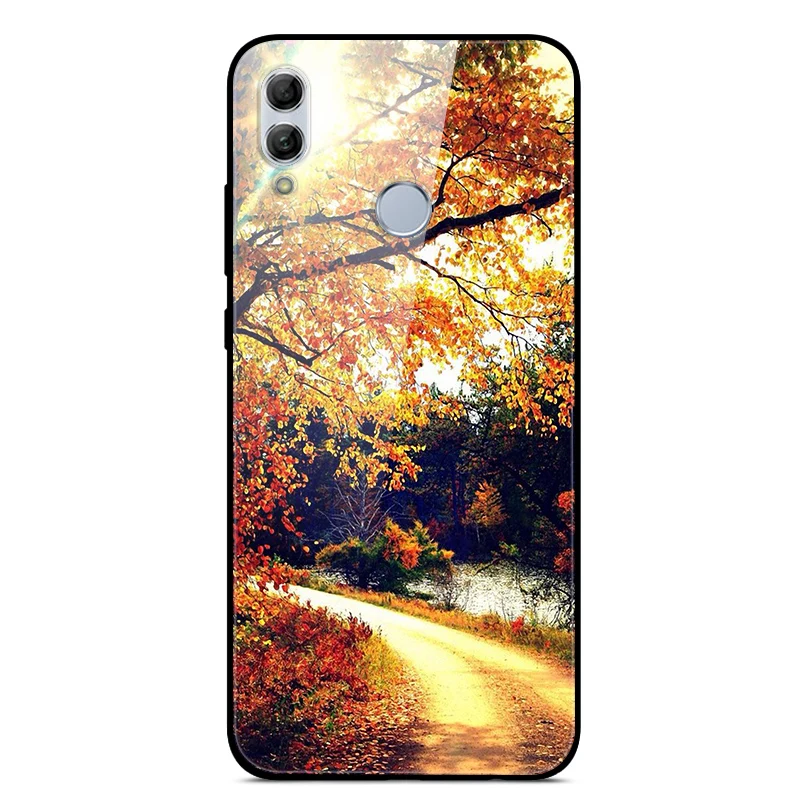 B для huawei Honor 10 Lite Чехол задняя крышка из закаленного стекла Жесткий 10i бампера