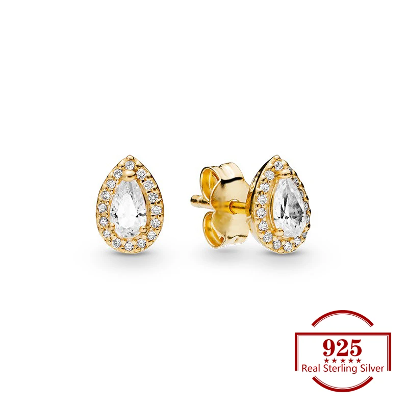 

Gold Color Drop Zircon Butterfly Buckle Beautiful Earrings 925 Sterling Silver Trendy Jewelry Suitable for Women Party Wife Gift