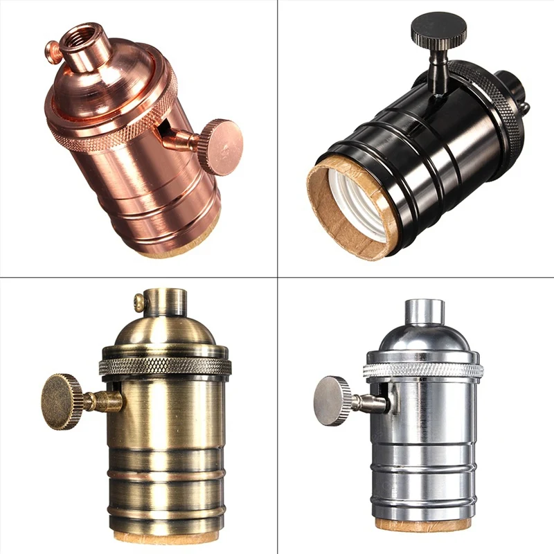 Vintage Edison Lamp Socket E27 Screw Bulb Base Aluminum Lamp Holder