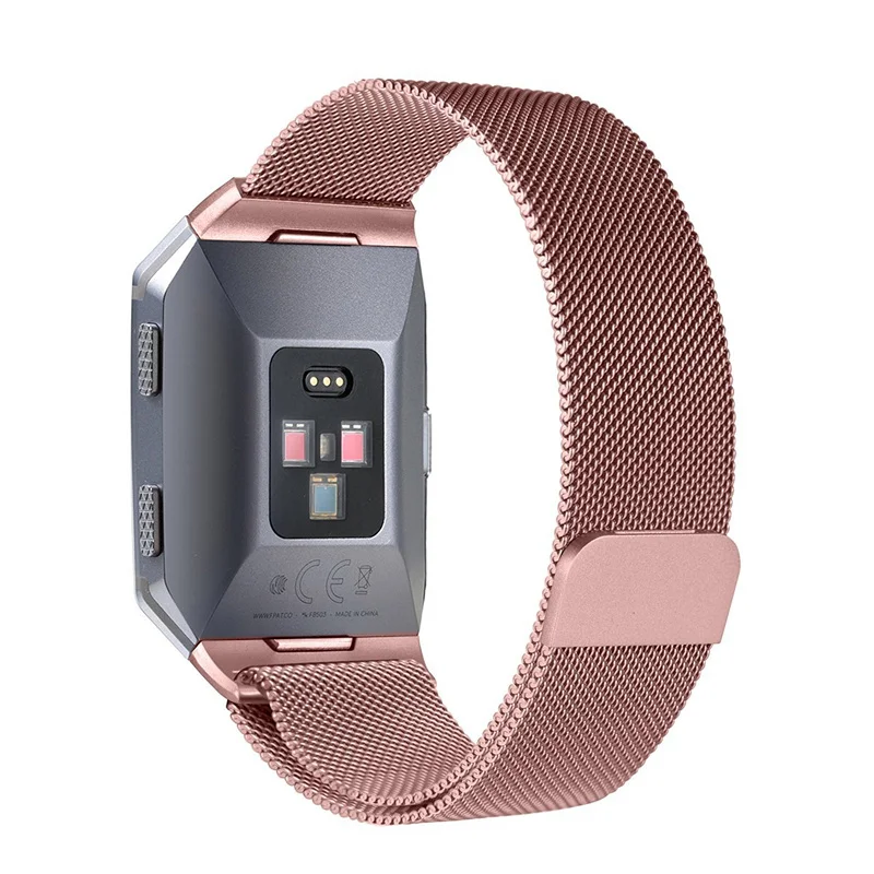 Fitbit культовые браслеты металлические, Joyozy нержавеющая сталь магнитная сетка сменный ремешок для Fitbit Ionic Smart Wa - Цвет ремешка: Rose Gold