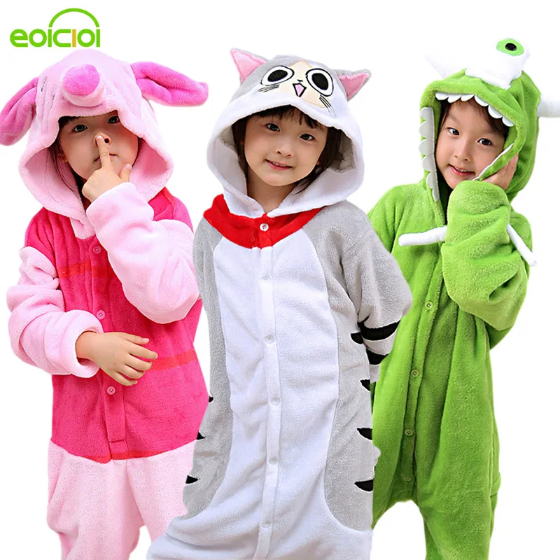 

30 NEW Kids Boys Girls Pajamas Set Animal Pegasus Pig Rabbit Cosplay Pyjamas For Children Flannel Sleepwear Onesie Winter Hooded