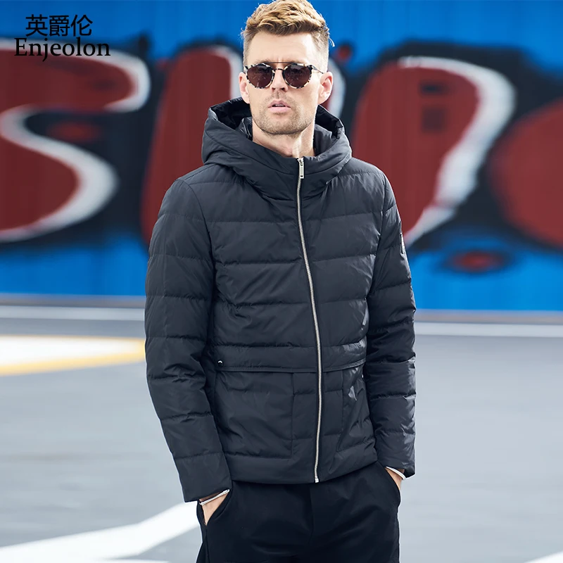 Мужская толстая пуховая куртка Enjeolon теплая парка с капюшоном пальто 3XL для зимы