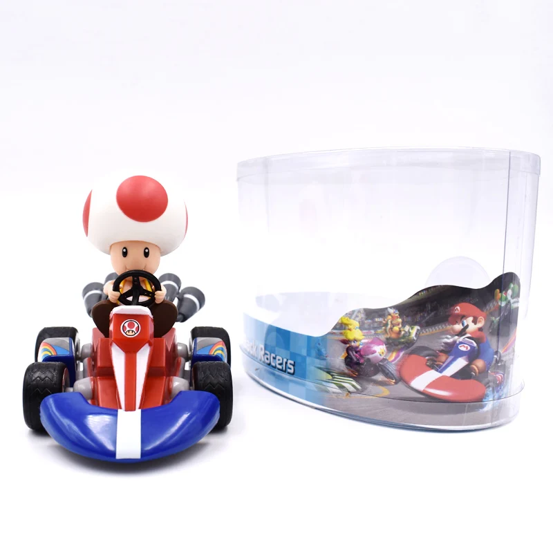 DONKEY KONG Super Mario Bros Боузер Луиджи Купа Йоши Марио машина жаба, в форме персика принцесса Одиссея ПВХ фигурка модель куклы игрушки - Цвет: 13cm toad car