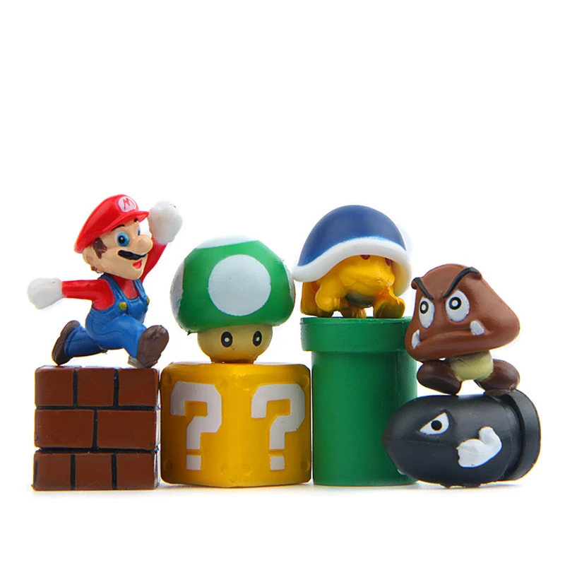 8pcs/lot DIY Super Mario Bros Action Figure Toys Mario Bullet Mushroom Tortoise Wall Well PVC Figure Model Toys Home Decoration 8pcs/lot DIY Super Mario Bros Action Figure Toys Mario Bullet Mushroom Tortoise Wall Well PVC Figure Model Toys Home Decoration