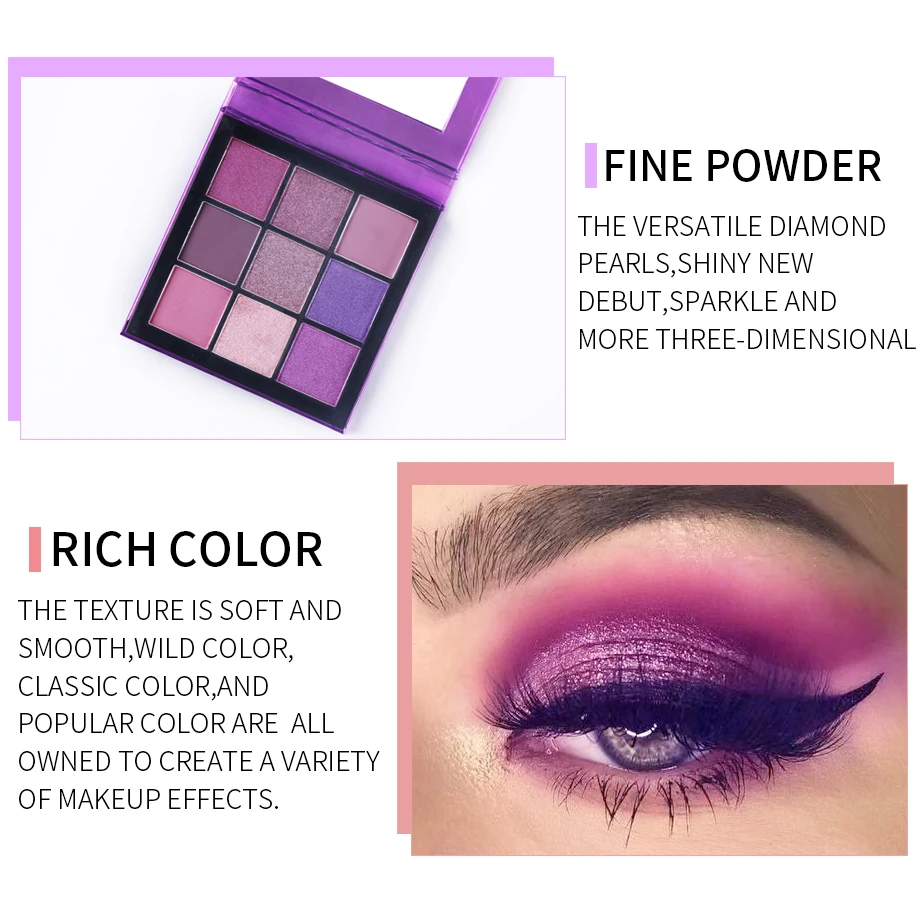  9 Color Shimmer Matte Eyeshadow Pallete (3)