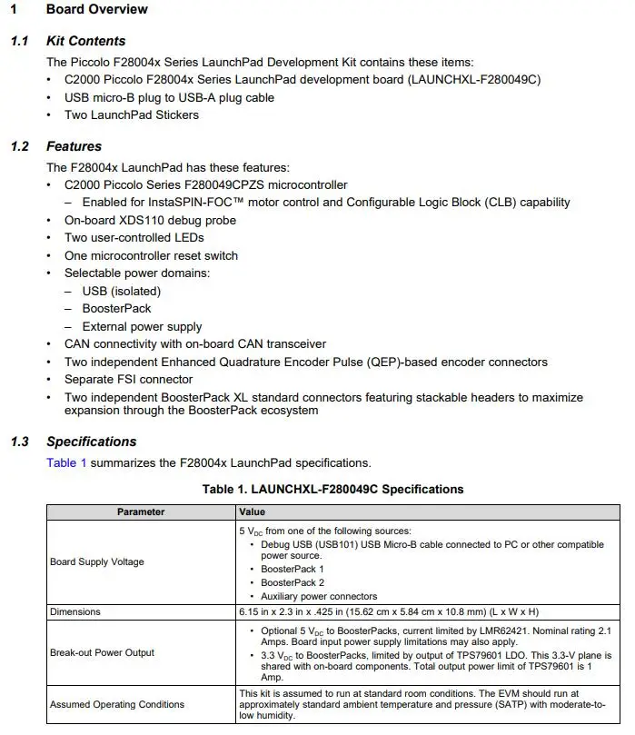 LAUNCHXL-F280049C INFO 2
