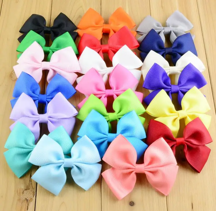 3.5" Ribbon Hair Bows No have Clips 22Colors DIY Ribbon Hair Bows For