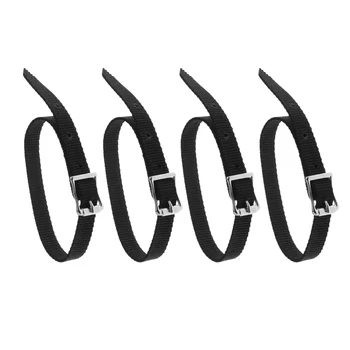 

4 Pcs Thickened Weaved English Spurs Straps Horse Riding Equestrian Accessories Sturdy Black