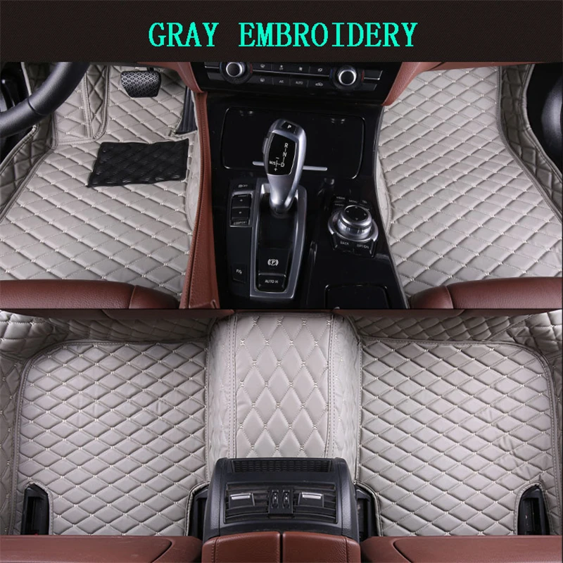 

Car Floor Mats For Fiat Bravo 2008-2017 Foot Carpets pad mat Step Embroidery Leather Car Interior Mats heavy duty carpet floors