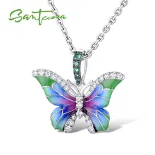 Colgantes de plata santuza para mujer colgante de piedra Natural apto para collar Plata de Ley 925 collares colgantes esmalte(China)