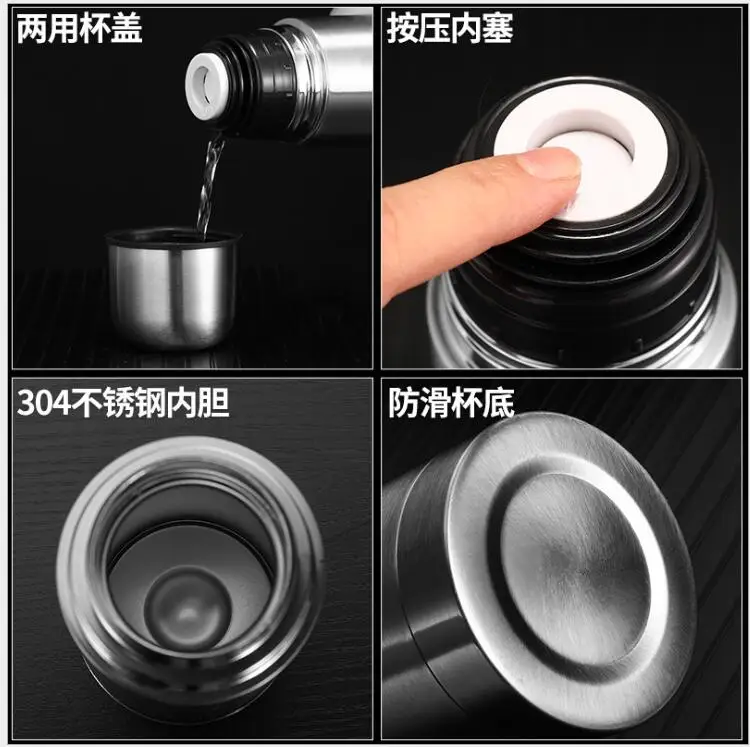 Двухслойная цилиндрическая форма термос нержавеющая сталь BPA свободная Вакуумная бутылка для воды колба бутылка для напитков кофейная кружка для путешествий чашка