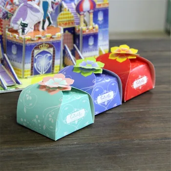 

50PCS square multicolour flower Paper Boxes Candy Box Wedding Favors Gift Party Birthday Baby Shower Supply