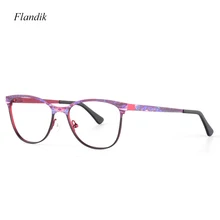 Оптические очки с металлическим принтом, оправа для женщин и мужчин, новая мода, Ретро стиль, кошачий глаз, по рецепту, близорукость, прозрачные линзы, ультра-светильник, защитные очки