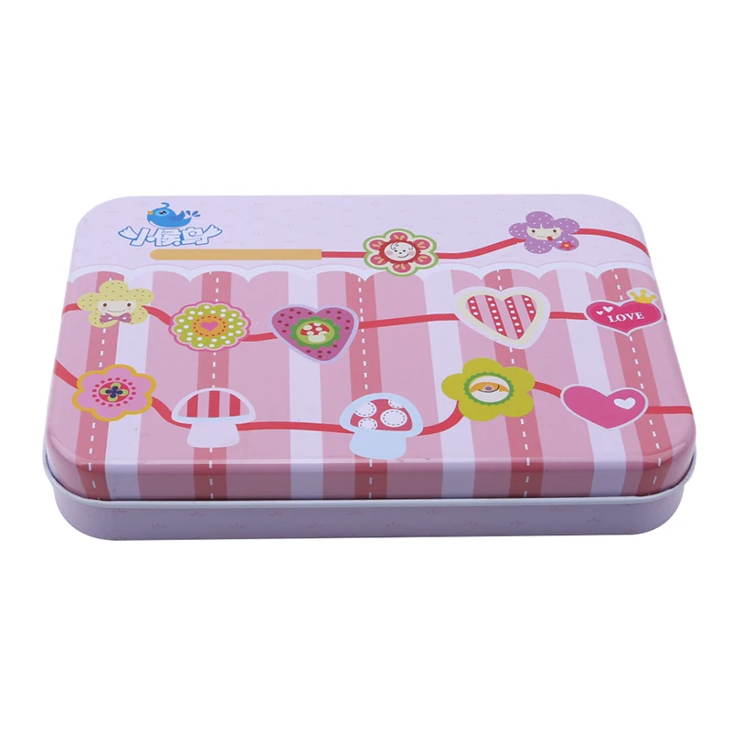 Small Lacing& Stringing Wooden Beads Sea pink girls with String Packaged with Metal Box Preschool Fine Motor Skills Toys