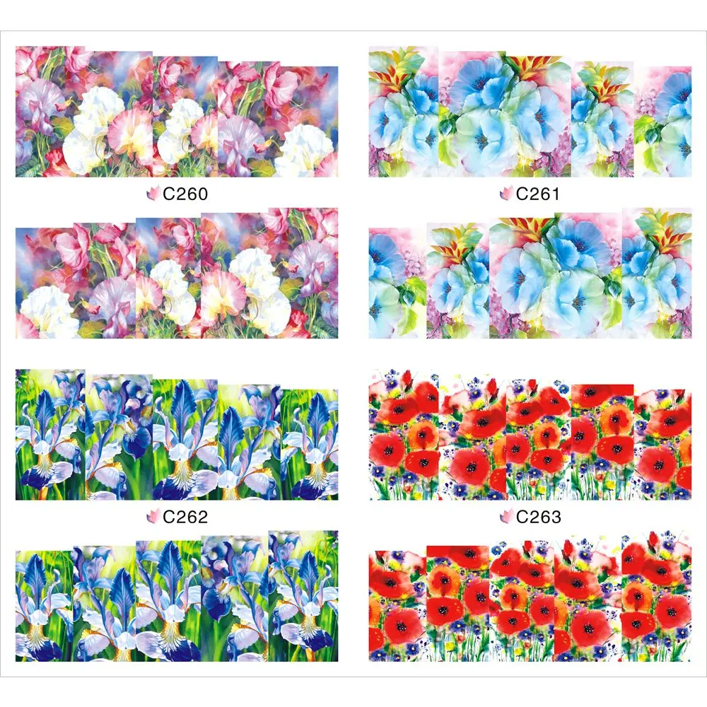

1 Pcs Flower Design Manicure Decals For Charms Nail Art Full Wraps Stickers For Nails JH369