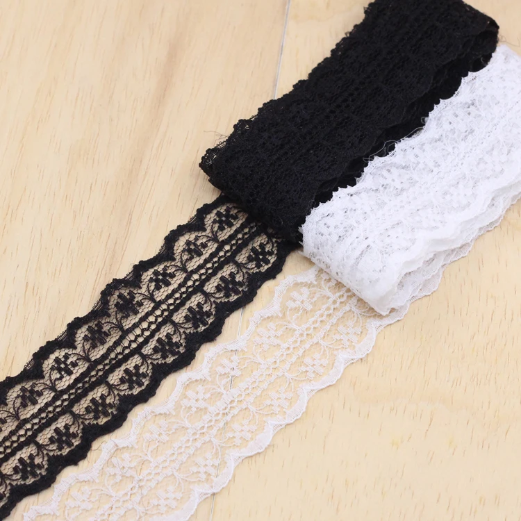 1Meter 25mm White/black Lace Ribbon DIY Decorative Lace Trim Fabric Wedding Birthday Christmas Decor Craft Clothing/Accessories
