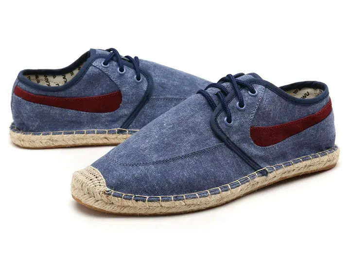 

Wholesale Male loafers Drving Flat shoes Zapatos mujer Embroidery Casual Shoes men lace up Fisherman Canvas Shoes KD779-787 D1