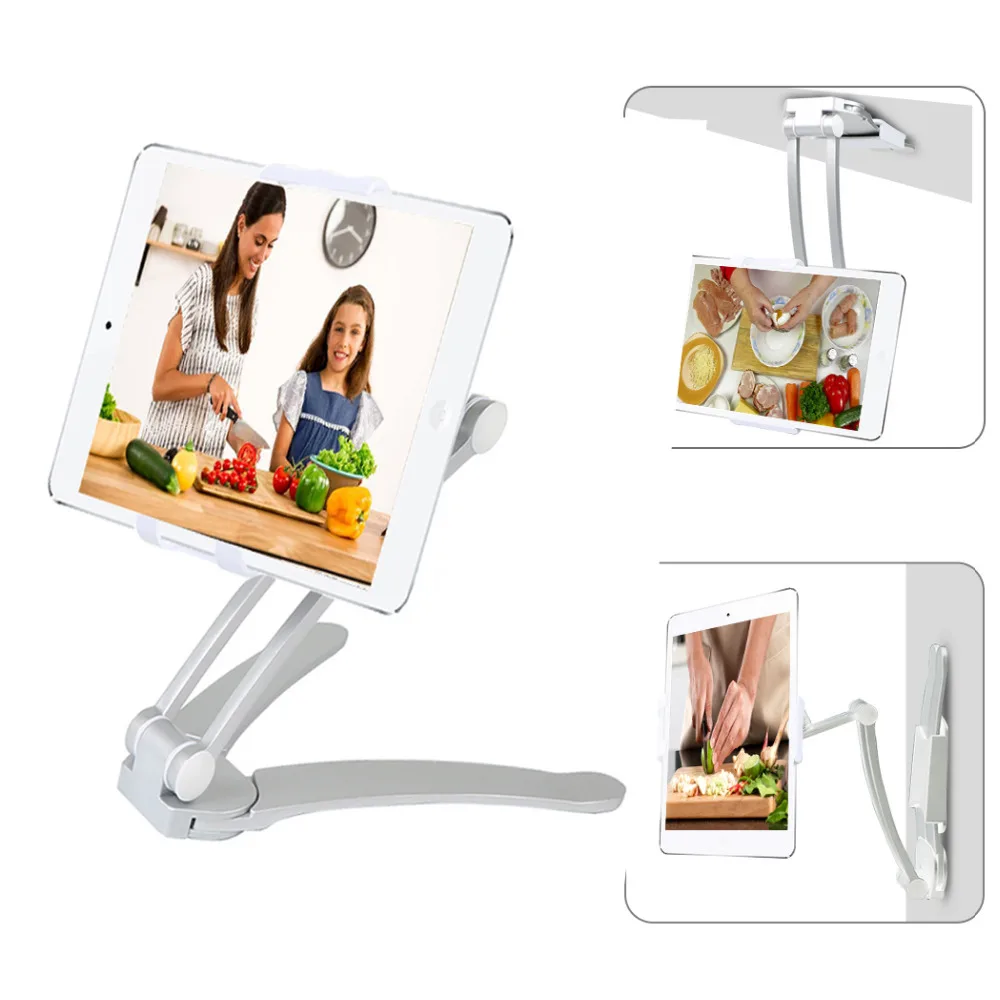 

2-in-1 Kitchen Tablet Mount Stand Wall Mount Desk stand Phone Holder for ipad Pro 9.7 5-10 inch Tablet PC