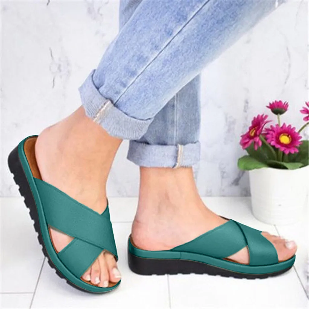 

Sandals Womens Fashion Wedges Shoes Open Toe Thick Bottom Roman Slippers Beach Sandals 2019 Summer Shoes Sandalia