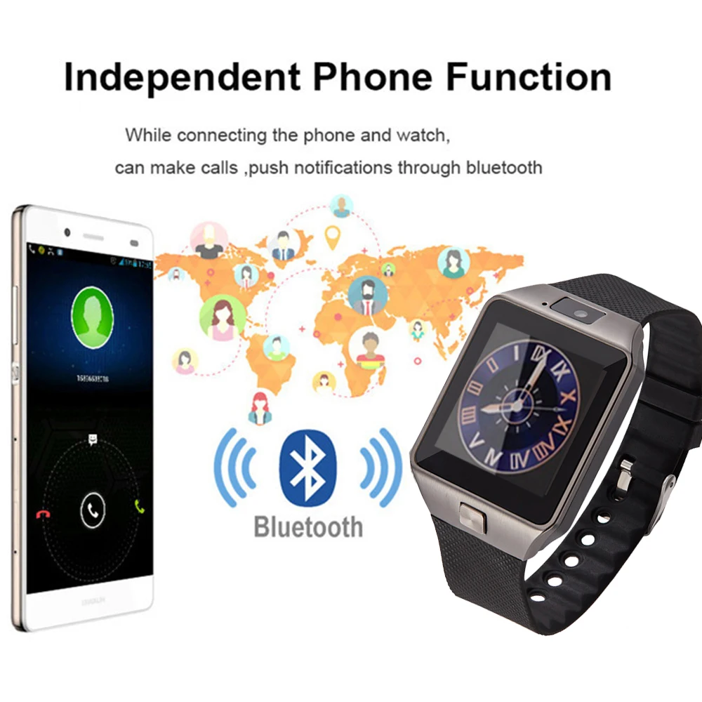 Bluetooth Smart Watch DZ09  support TF SIM card Call SMS smartwatch For Android IOS Phone PK A1 GT08 (8)