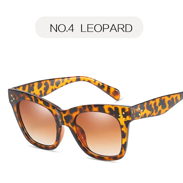 Мода кошачий глаз Leopard солнцезащитные очки Для женщин Брендовая Дизайнерская обувь Винтаж Женские квадратные солнцезащитные очки Óculos де золь UV400 - Цвет линз: c4