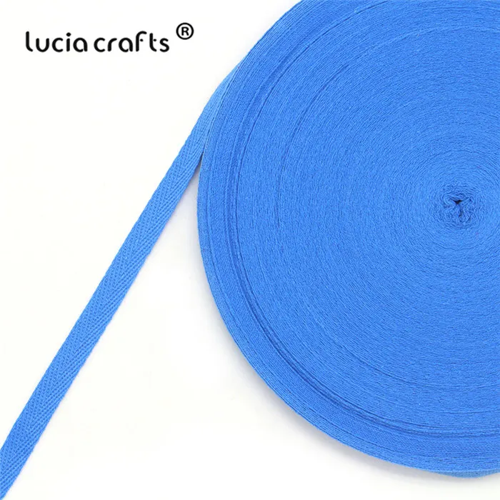 20y/50y 10 мм хлопковый тканый ленточный ремешок лента для рукоделия скрапбукинга швейная подарочная упаковка аксессуары U0302 - Цвет: C8  Blue  50y