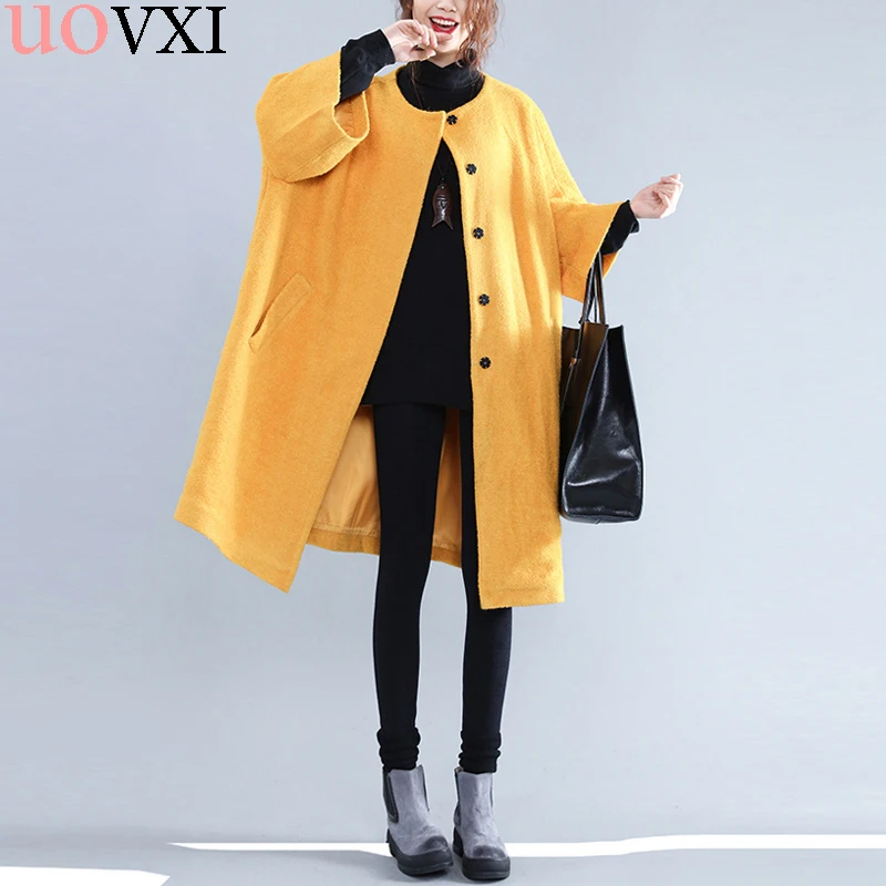 Aliexpress.com : Buy Women Plus Size Coats Winter Solid Woolen Coat ...