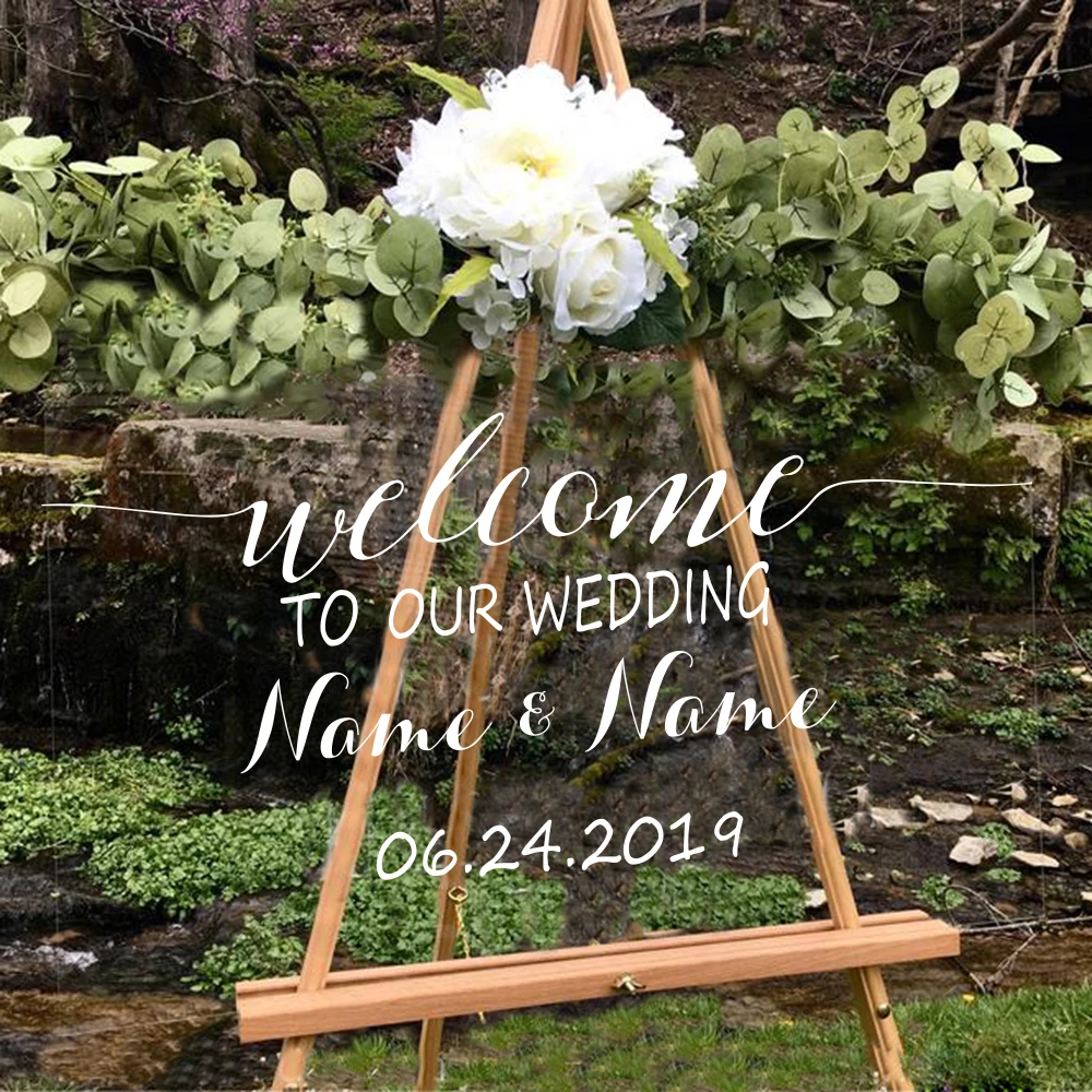 Custom Name Date Wedding Welcome Party Wall Sticker Dance Floor Personalized Wedding Board Marriage Wall Decal Vinyl Decor (5)