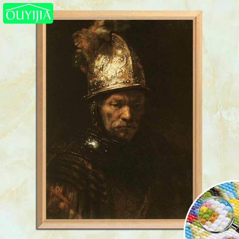 Rembrandt известная картина &quotчеловек с золотым шлемом&quot 5D DIY Алмазная полностью