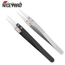 NICEYARD Керамические наконечники пинцет антистатические Высокая термостойкость нержавеющая сталь ручка прямой направленный пинцет