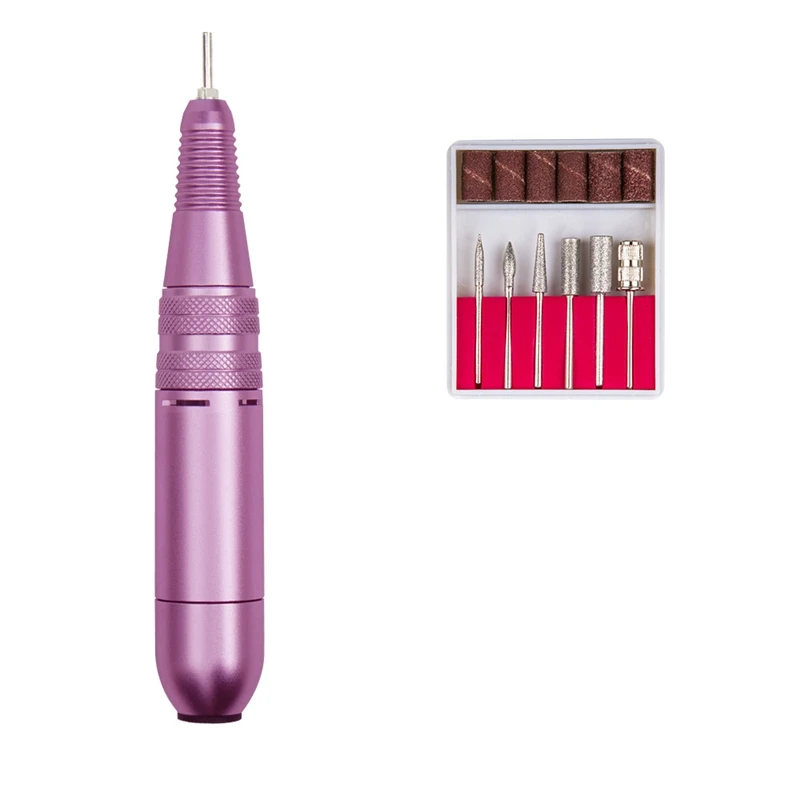 

NEW-Electric Nail Drill Machine For Manicure Nail Cutter 110-240V Metal Portable Easy To Operate Pen Shape Eu Plug