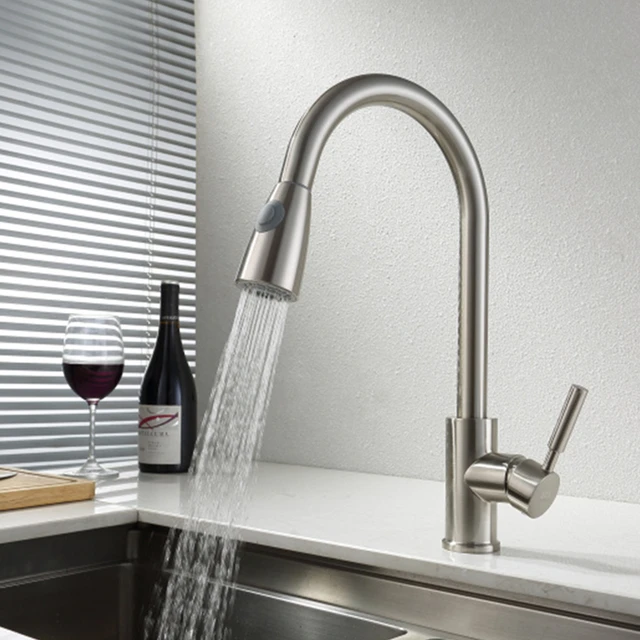 Germany lead free universal rotary hot and cold kitchen faucet pull