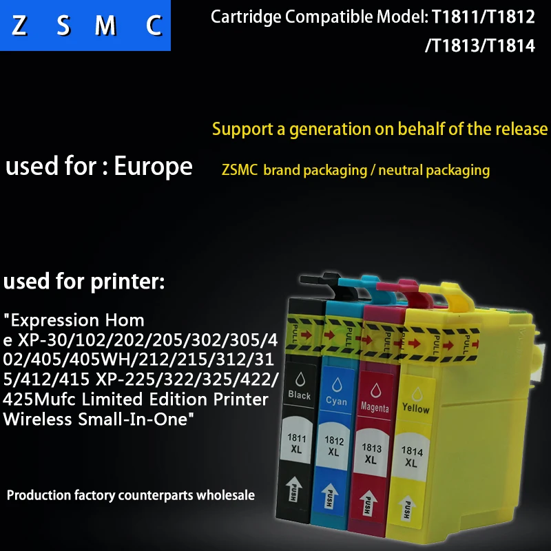 

10PCS Compatible EPSON 18XL T1811 ink cartridge for XP-30/XP-102/XP-202/XP-205/XP-302 305/XP-402/XP-405 XP-215/XP-312 printer