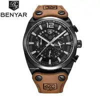 Relogio Masculino 2017 Fashion Multifunction Quartz Watch Mens Military Leather Strap Sports Wrist Watches for Men Clock relojes