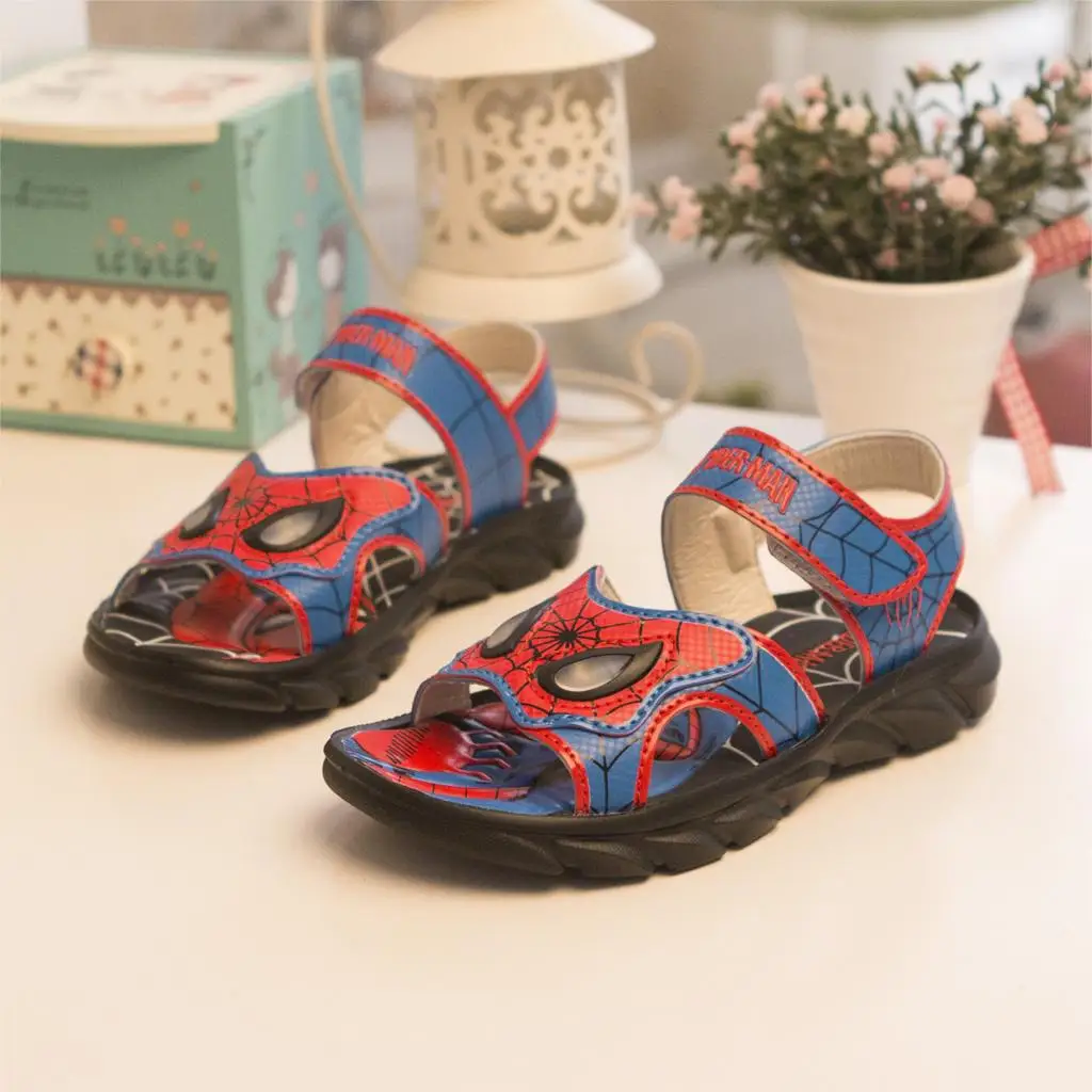 cute spider man children sandls boys sandals  fashion light 