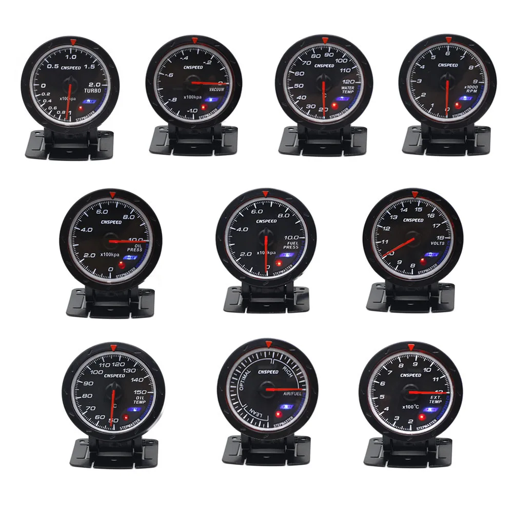 CNSPEED 60 мм 12 В Автомобильный датчик соотношения топлива красный и белый свет