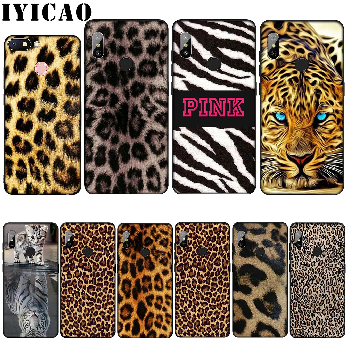 

IYICAO Tiger Leopard Coque Soft Silicone Case for Xiaomi Mi 9 8 A2 Lite A1 6 pocophone f1 MAX 3 mi9 mi8 mia2