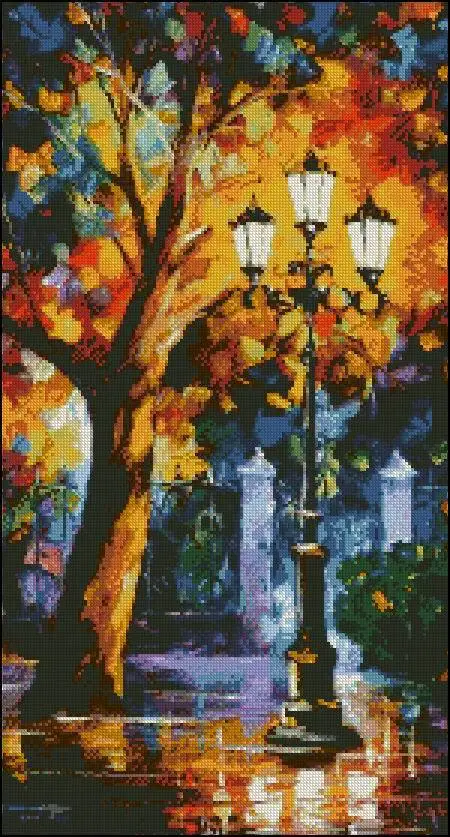 CS-560 cross stitch kit street lamp light, road lamp.jpg