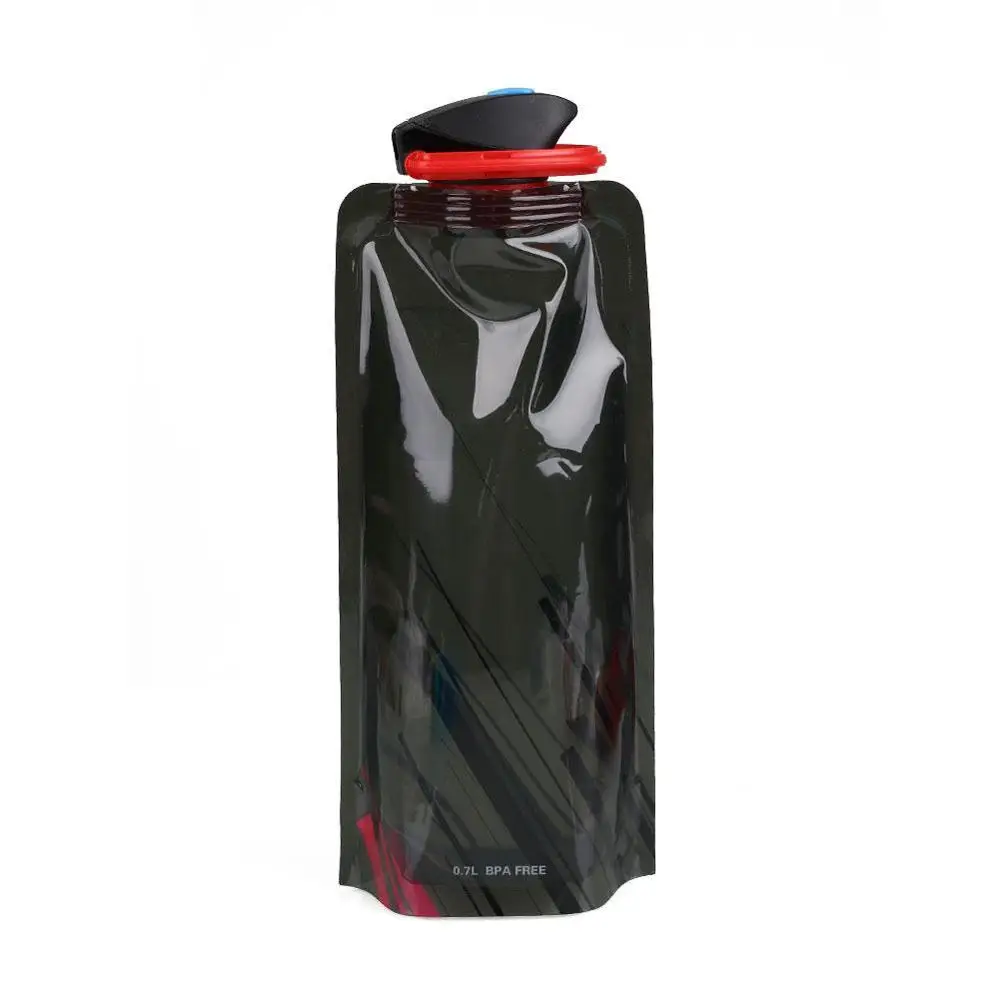 4 цвета 700 мл креативный складной, сворачивающийся напиток Спортивная велосипедная бутылка для кемпинга путешествия моя пластиковая бутылка - Цвет: Черный