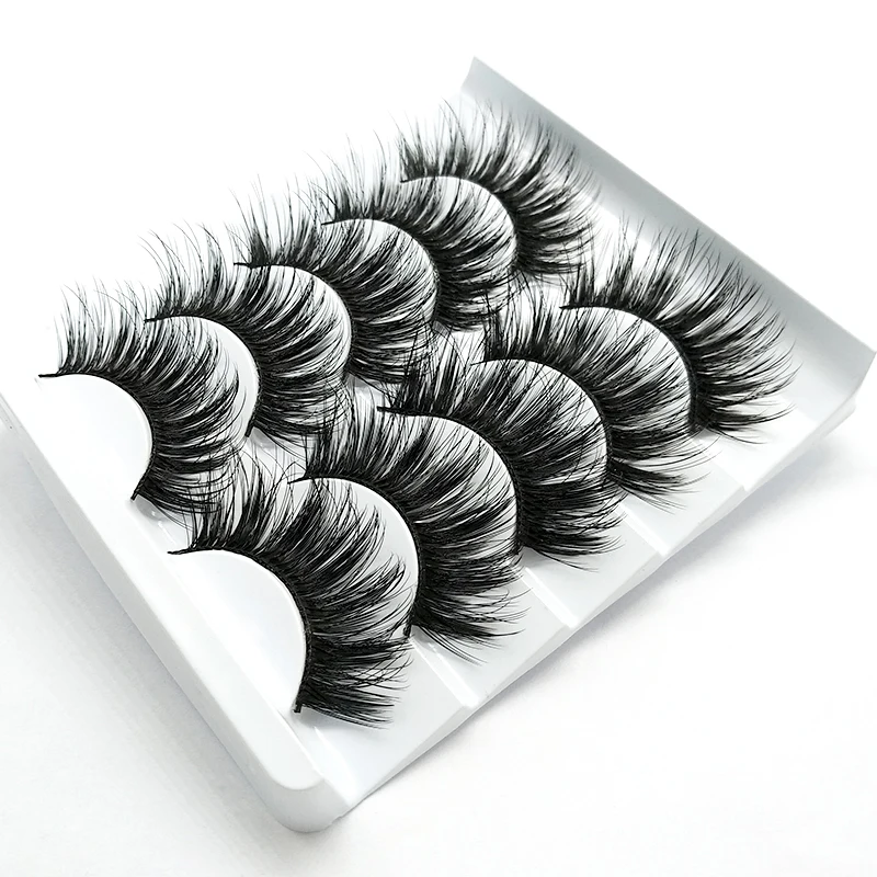 5 Pairs 3D Soft Faux Mink False Eyelashes Thick Handmade Wispy Fluffy Cross Long Lashes Natural Makeup Eyelash Extension Tools