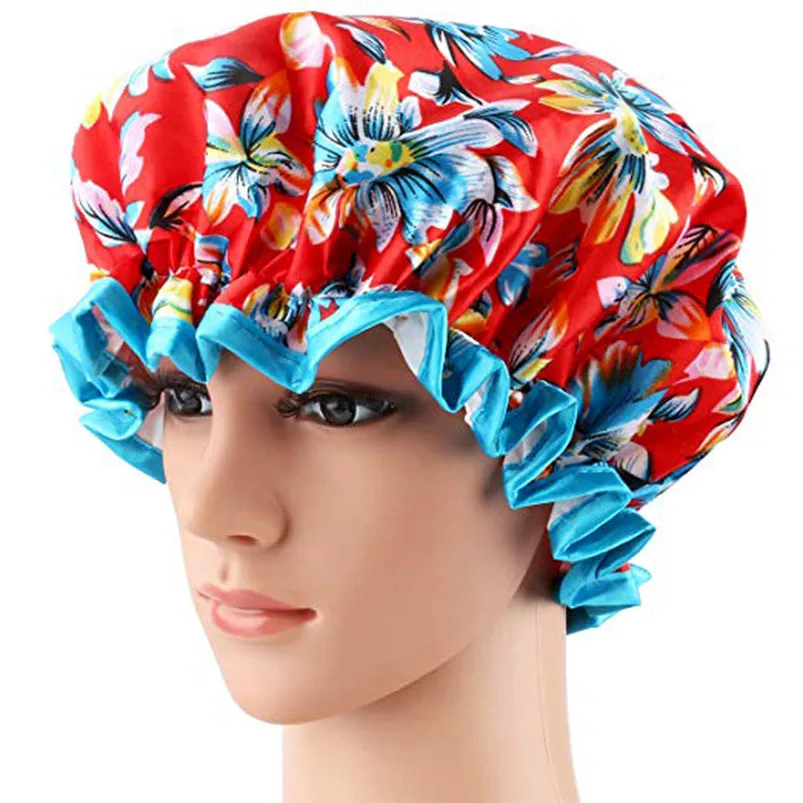 4pcs Extra Large Bath Caps Cute Shower Caps Perfect For Hair Lengths Waterproof Double Layer  Multi-functional Caps #4N02#f (3)