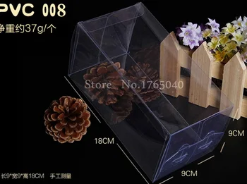 

9x9x18cm DHL fast shipping PVC Transparent plastic boxes Gift boxes Pastry biscuit boxes Display case100pcs/set