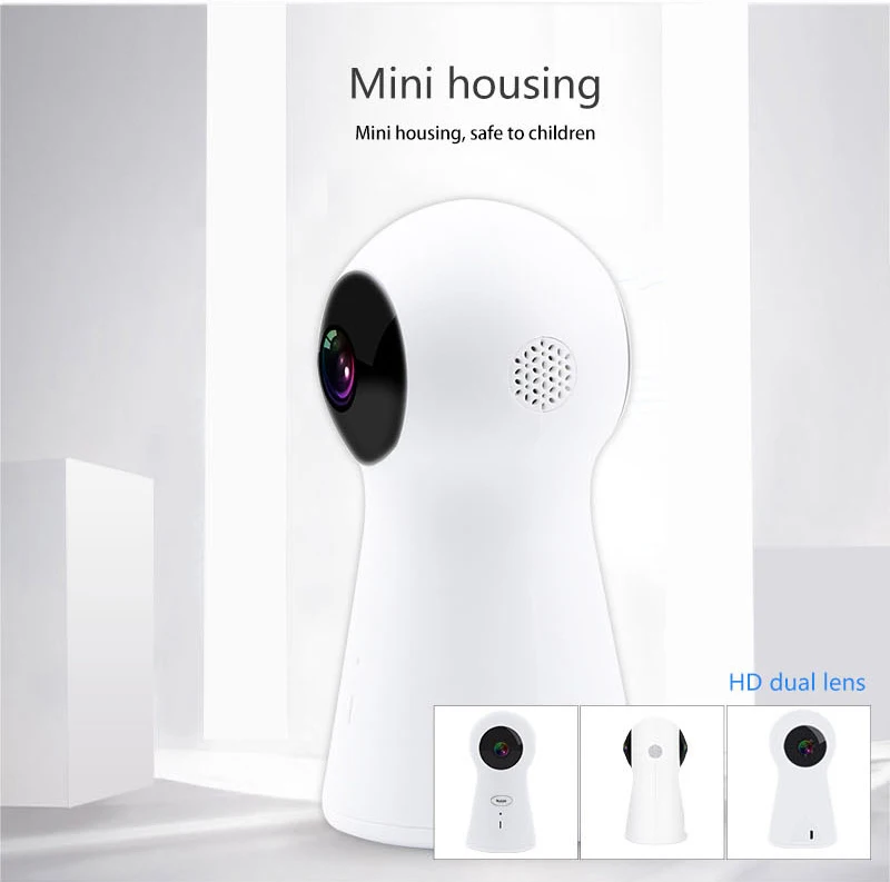 IP камера N_eye с Wi Fi HD 1080P двойной панорамный объектив 720 градусов мини